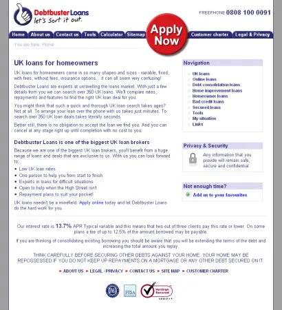 Debtbuster Loans Website