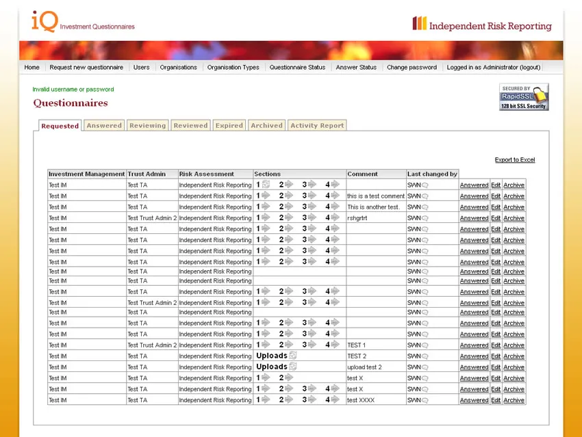 investment-questionnaires-requested