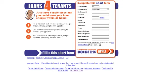 Loans4Tenants Website
