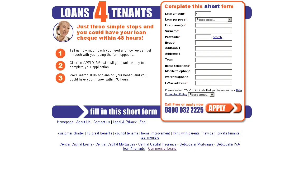 Loans4Tenants Website