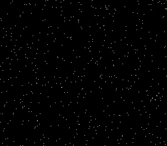 The Guernplan cluster as the game began: several hundred unclaimed planets.
