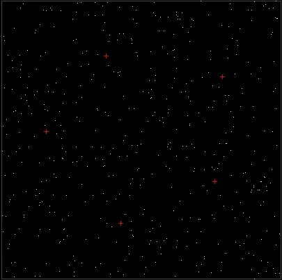 A small, tight cluster — the shortest game in the archive.